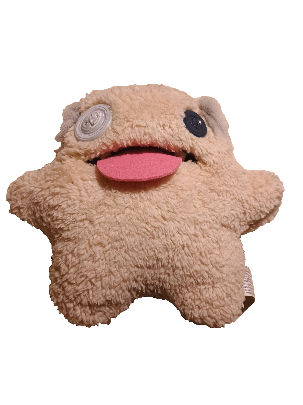 FUGGLER HAIRY FUGGS OOGAH BOOGAH Plush Gray Hair Beige Button Eyes Teeth 7"
